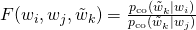 Rendered by QuickLaTeX.com F(w_i, w_j, \tilde{w}_k) = \frac{p_{\text{co}}(\tilde{w}_k \vert w_i)}{p_{\text{co}}(\tilde{w}_k \vert w_j)}